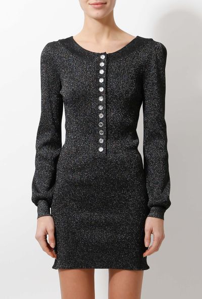 Azzaro Silver Lurex Knit Strass Dress - 1