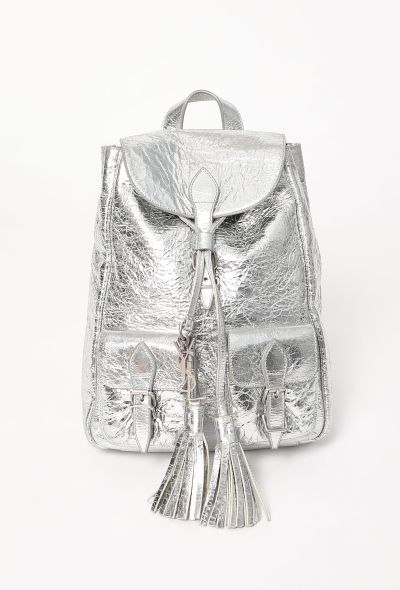 Saint Laurent Metallic Silver Venice Backpack - 1