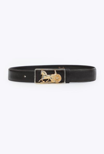 Céline Vintage Calèche Black Leather Belt - 1
