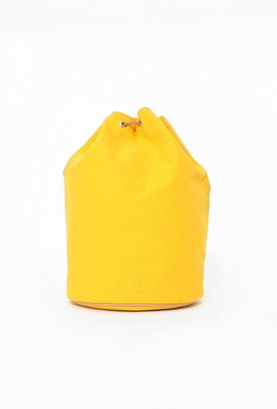 Hermès Yellow Canvas Polochon Backpack - 2