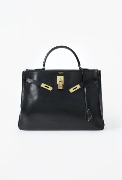 Hermès Vintage Black Box Kelly Retourné 35 - 2