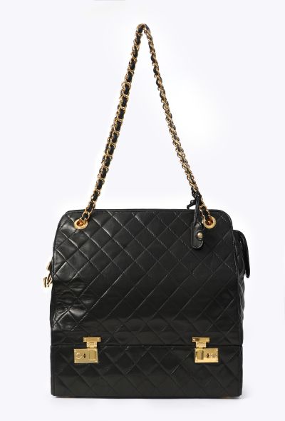 Chanel Vintage Quilted Vanity Case Tote Bag - 1
