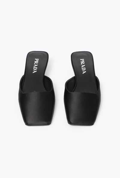 Prada 2024 Satin Angled Heel Mules - 2