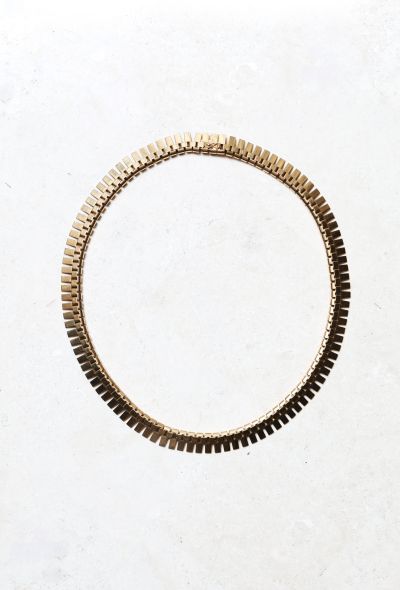 Vintage Fine Jewelry 18k Yellow Gold Oyster style chainlink Necklace - 2