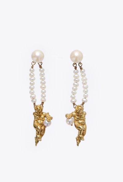 Modern Fine Jewelry Germano Gioielleria 18k Yellow Gold & Pearl Earrings - 1