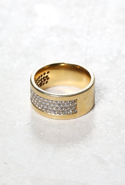 Vintage Fine Jewelry Vintage 18k Yellow Gold Pavé Diamond Ring - 2