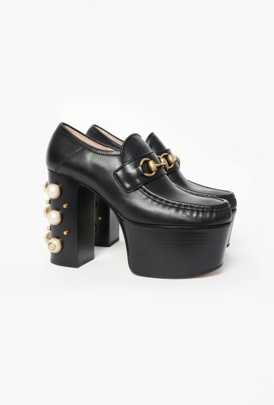 Gucci Vegas Pearl Platform Loafers – Black (2018) - 2