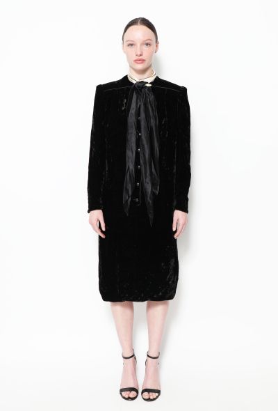 Valentino 80s Velvet Bi-Color Dress - 1