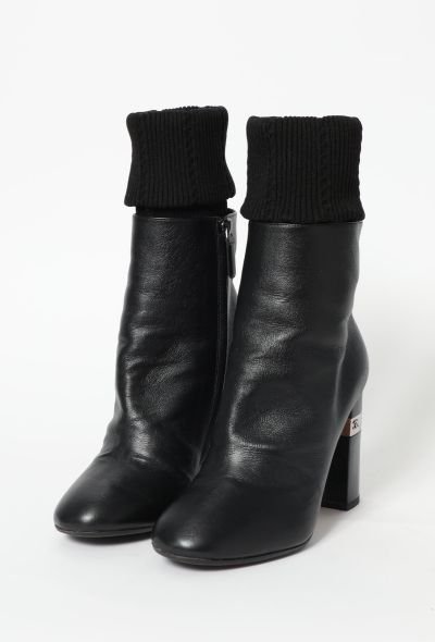 Chanel Leather 'CC' Sock Boots - 2