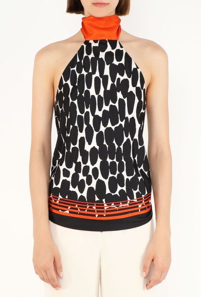 Gucci Silk Open-Back Foulard Top - 1