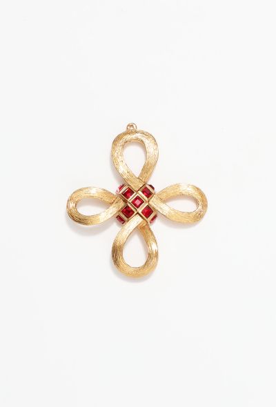 Saint Laurent RARE Vintage Stone Embellished Pendant - 1