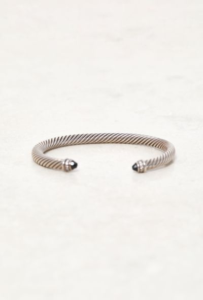 David Yurman Sterling Silver, Diamond & Onyx Classic Cable Bracelet - 2