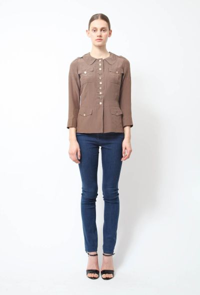 Louis Vuitton Gold Button Silk Blouse - 1