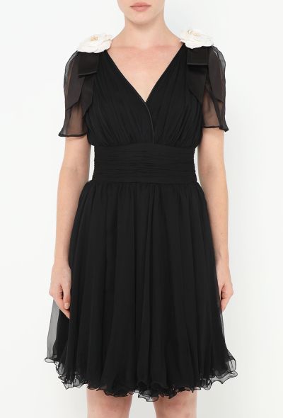 Gathered Chiffon Camélia Dress - 2