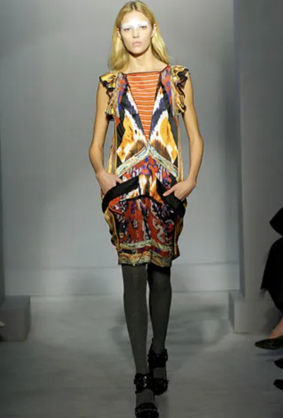 Balenciaga Iconic F/W 2007 Ikat Silk Dress - 2