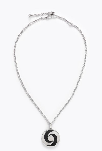 Bulgari 18k White Gold, Steel & Onyx Optical Illusion Pendant - 2