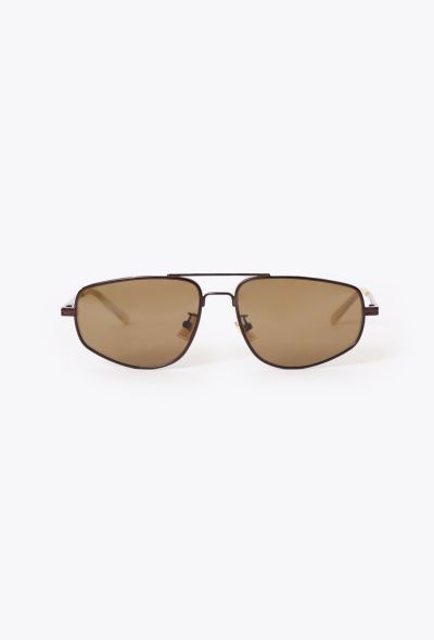 Bottega Veneta 2022 Squared Aviator Sunglasses - 1