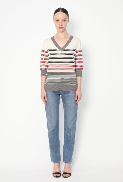Chanel Striped 'CC' Knit Top - 2