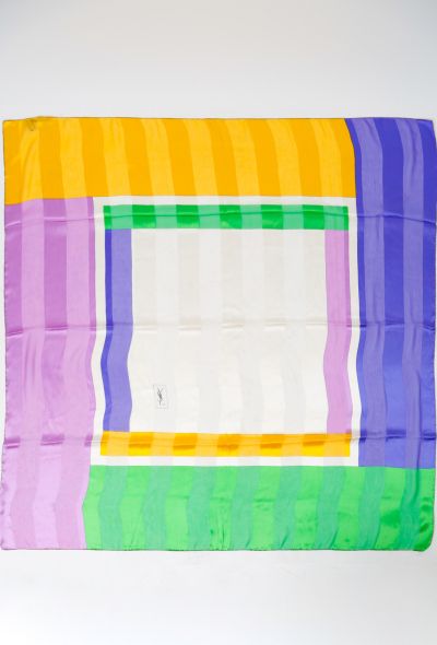 Saint Laurent Vintage Multicolor Satin Scarf - 2