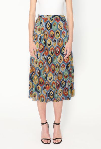 Saint Laurent Early '70s Ikat Wrap Skirt - 2