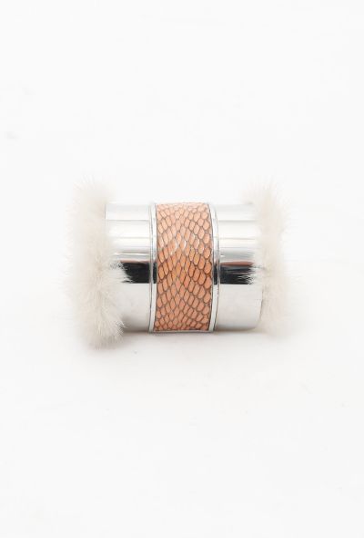 Exquisite Vintage Mink Fur and Python Cuff - 2