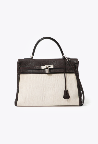 Hermès Kelly 35 Retourne – Toile H & Ébène Clémence (2005) - 1