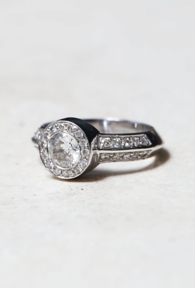 Vintage Fine Jewelry Contemporary 18k White Gold and Diamond Ring - 1