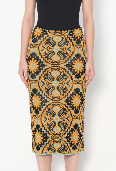 Graphic Intarsia Knit Skirt - 2