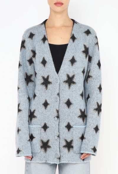Saint Laurent Blue Mohair Star Cardigan - F/W 2013 - 1