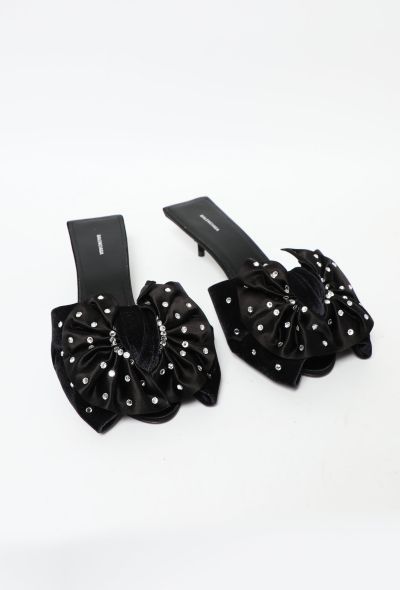 Balenciaga 2019 Velvet Bow Mules - 2