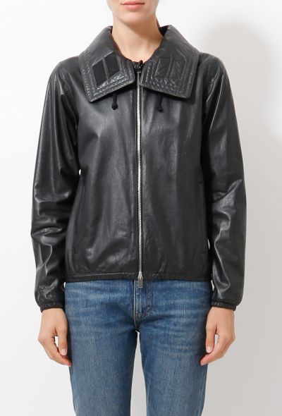 Céline Hooded Leather Parka - 1