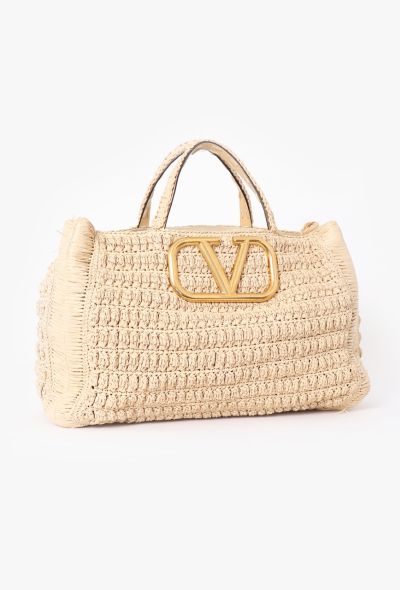 Valentino Beige Raffia Tote Bag - 2
