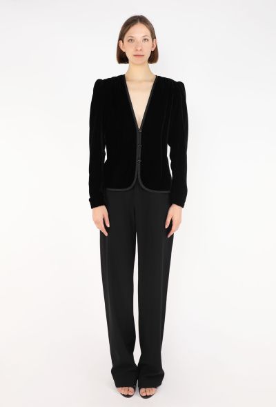 Saint Laurent Velvet Collarless Jacket, 1980 - 2