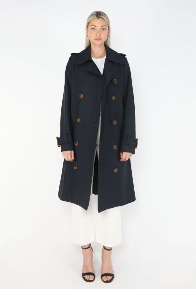 Khaite Navy Gabardine Belted Trench - 2