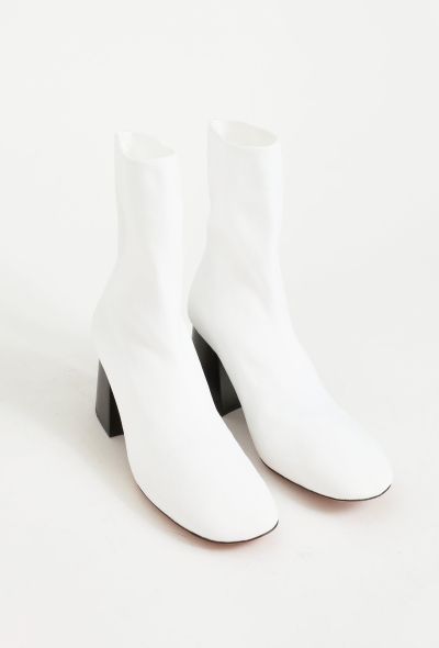 Céline White Ribbed Sock Boots by Phoebe Philo – 2016 - 2