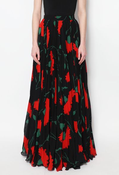 Valentino 80s Floral Pleated Skirt - 2