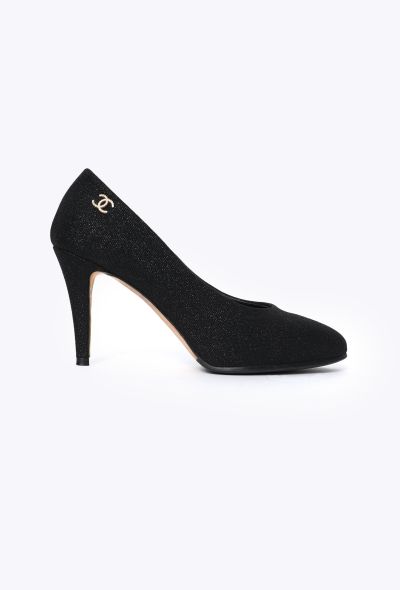 Chanel 2024 Iridescent Toile 'CC' Pumps - 1