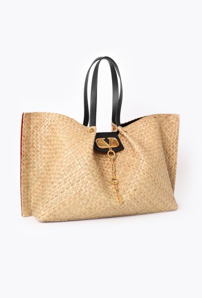 Valentino Raffia Vlogo Escape Tote Bag - 2