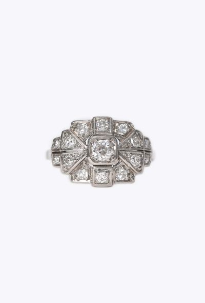 Vintage Fine Jewelry Art Déco 1930s Platinum Diamond Ring - 2