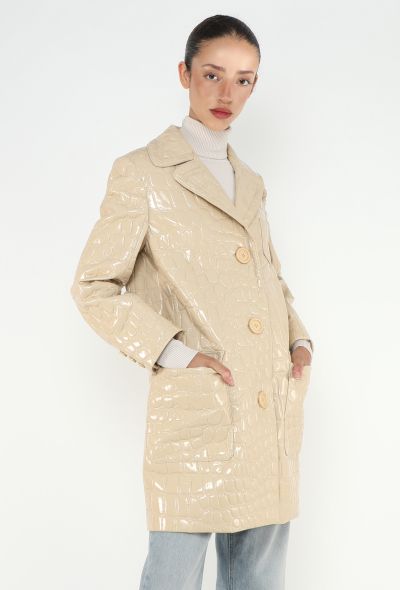 Miu Miu F/W 2015 Embossed Patent Coat - 1