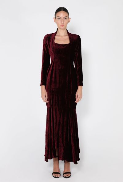 Romeo Gigli Velvet Fluted Gown, 1995 - 1