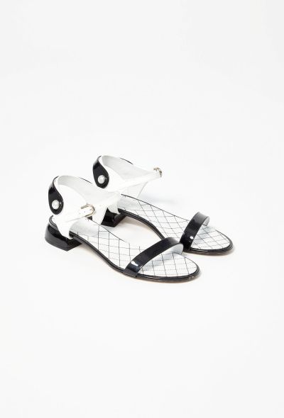 Chanel Bicolor Quilted Patent Sandals - 2