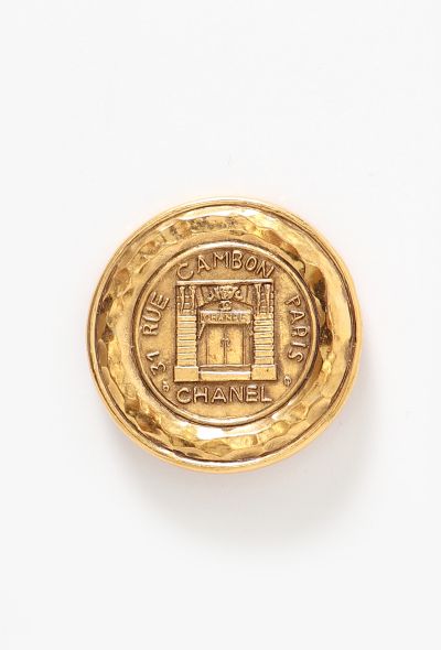 Chanel Vintage Hammered Rue Cambon Brooch - 1