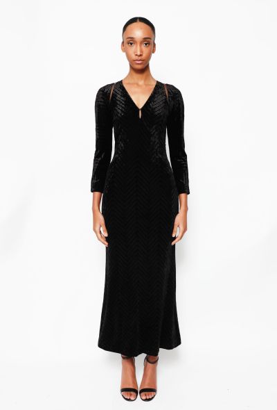 Gianni Versace Vintage Chevron Velvet Gown - 1
