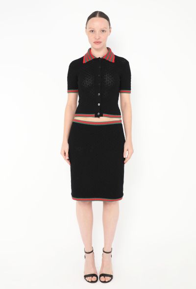 Gucci 2024 Piqué Stripe Skirt - 1
