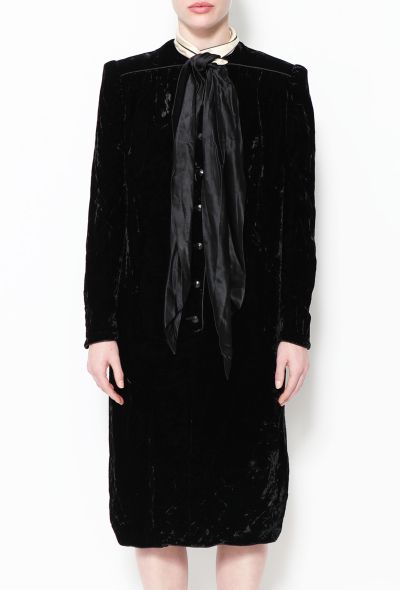 Valentino 80s Velvet Bi-Color Dress - 2