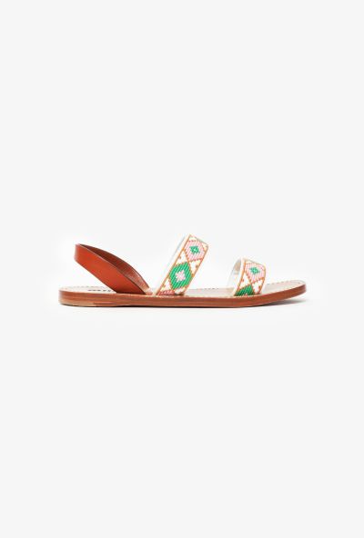Miu Miu Aztec Strass Framed Sandals - 1