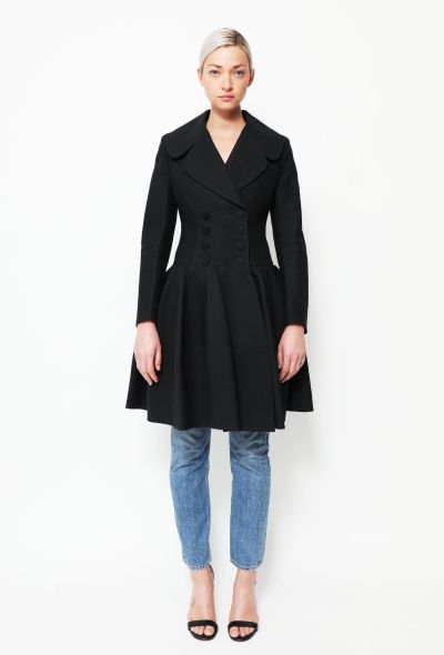 Alaïa Navy Flared Skater Coat - 1