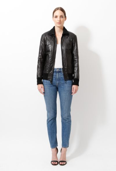 Helmut Lang 2003 Leather Flap Back Bomber - 1