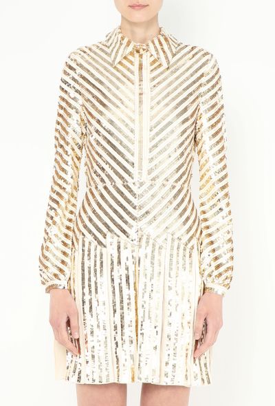 Valentino 2022 Sequin Appliqué Fluted Dress - 2